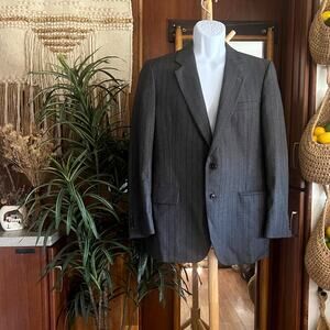 W&J Wilson Vintage Wool Sport Coat 40R | Cambridge Virgin Wool Pinstripe Gray